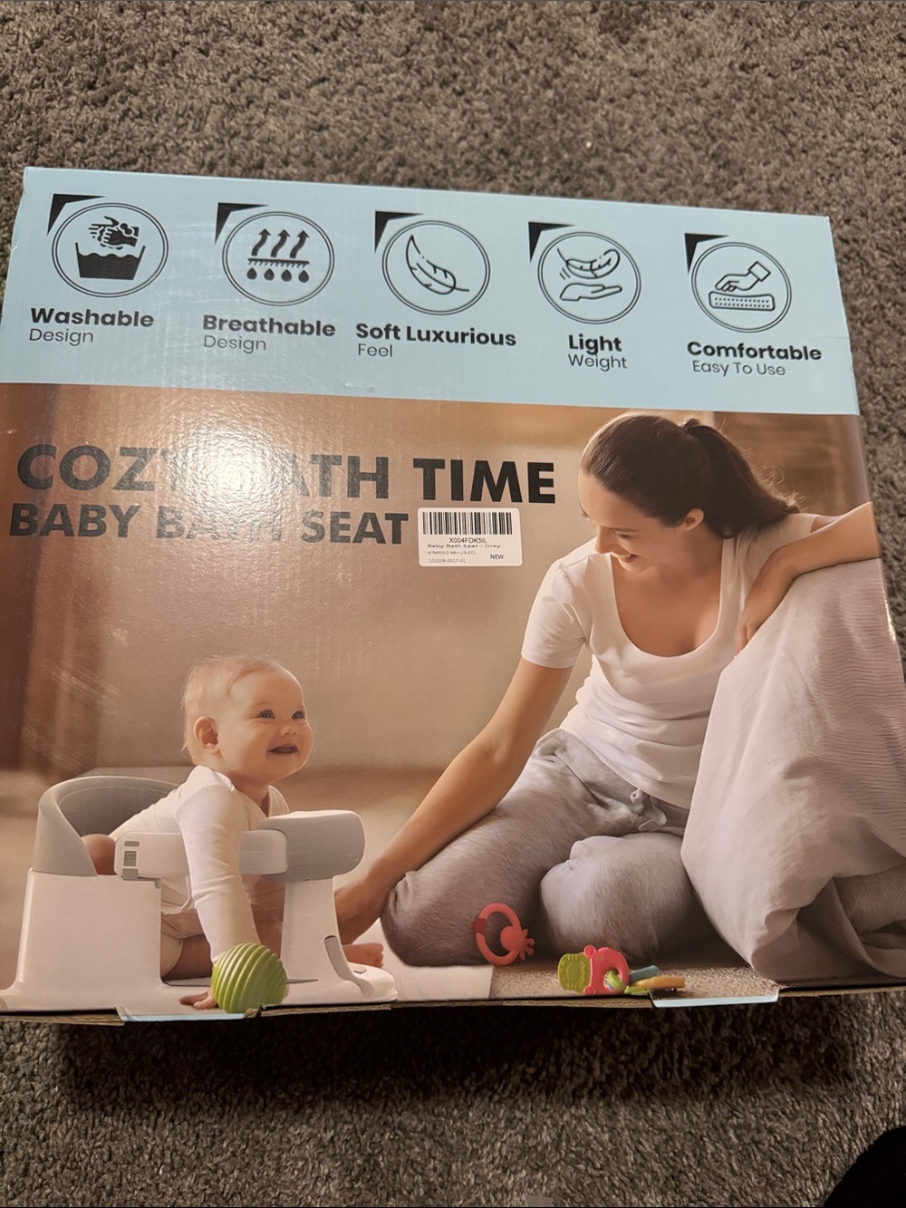 Cozy Bath Time Baby Bath Seat - Gray (Unbranded)